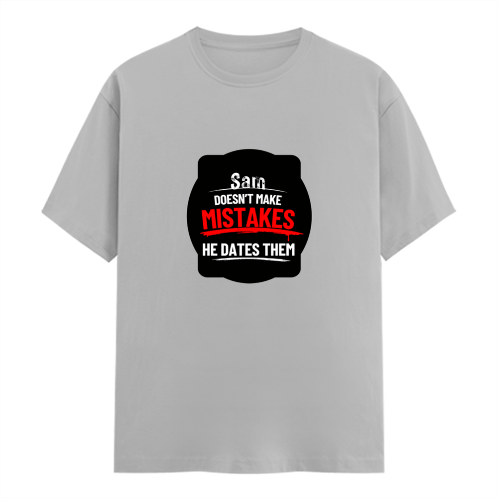 Classic Crew T-Shirt | Men's Regular Fit | 180 GSM Bio-Washed Cotton | DTG Print Ready | Double-Stitched & Ribbed Neck | Personalized | DTG | Bold Typography | Humor | Relationships | Casual | Amusing - front - Grey Melange - mockup 1