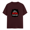 Classic Crew T-Shirt | Men's Regular Fit | 180 GSM Bio-Washed Cotton | DTG Print Ready | Double-Stitched & Ribbed Neck | Personalized | DTG | Bold Typography | Humor | Relationships | Casual | Amusing - front - Maroon - mockup 1