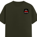 Classic Crew T-Shirt | Men's Regular Fit | 180 GSM Bio-Washed Cotton | DTG Print Ready | Double-Stitched & Ribbed Neck | Personalized | DTG | Bold Typography | Humor | Relationships | Casual | Amusing - left pocket - Olive Green - mockup 3