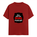 Female Classic Crew T-Shirt | Women's Regular Fit | 180 GSM Bio-Washed Cotton | Double Stitched, Pre-Shrunk | Personalized | DTG | Bold Typography | Humor | Relationships | Casual | Amusing - front - Red - mockup 1