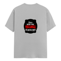Female Classic Crew T-Shirt | Women's Regular Fit | 180 GSM Bio-Washed Cotton | Double Stitched, Pre-Shrunk | Personalized | DTG | Bold Typography | Humor | Relationships | Casual | Amusing - back - Grey Melange - mockup 2