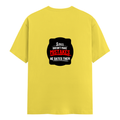Female Classic Crew T-Shirt | Women's Regular Fit | 180 GSM Bio-Washed Cotton | Double Stitched, Pre-Shrunk | Personalized | DTG | Bold Typography | Humor | Relationships | Casual | Amusing - back - New Yellow - mockup 2