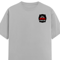 Female Classic Crew T-Shirt | Women's Regular Fit | 180 GSM Bio-Washed Cotton | Double Stitched, Pre-Shrunk | Personalized | DTG | Bold Typography | Humor | Relationships | Casual | Amusing - left pocket - Grey Melange - mockup 3