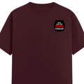 Female Classic Crew T-Shirt | Women's Regular Fit | 180 GSM Bio-Washed Cotton | Double Stitched, Pre-Shrunk | Personalized | DTG | Bold Typography | Humor | Relationships | Casual | Amusing - left pocket - Maroon - mockup 3
