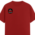 Female Classic Crew T-Shirt | Women's Regular Fit | 180 GSM Bio-Washed Cotton | Double Stitched, Pre-Shrunk | Personalized | DTG | Bold Typography | Humor | Relationships | Casual | Amusing - right pocket - Red - mockup 4