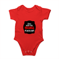 Rompers | Regular Fit Baby & Toddler | Bio-Washed Cotton | Double Stitched, Pre-Shrunk | Unisex | Personalized | DTG | Bold Typography | Humor | Relationships | Casual | Amusing - front - Red - mockup 1