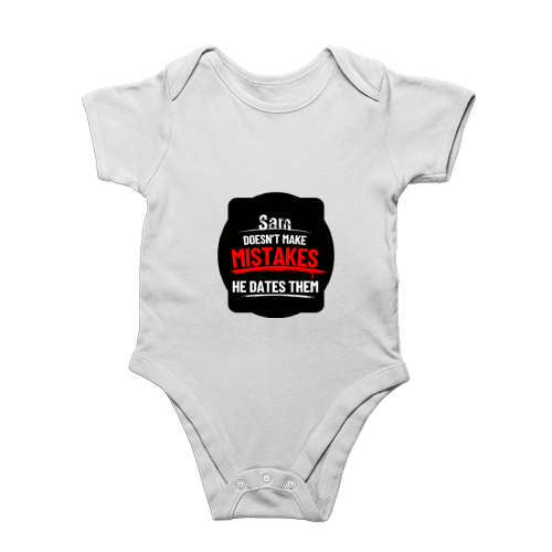 Rompers | Regular Fit Baby & Toddler | Bio-Washed Cotton | Double Stitched, Pre-Shrunk | Unisex | Personalized | DTG | Bold Typography | Humor | Relationships | Casual | Amusing - front - White - mockup 1
