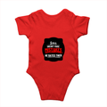Rompers | Regular Fit Baby & Toddler | Bio-Washed Cotton | Double Stitched, Pre-Shrunk | Unisex | Personalized | DTG | Bold Typography | Humor | Relationships | Casual | Amusing - back - Red - mockup 2
