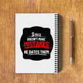 NotePad | A5 Size | Digital Print | 120 Pages | Unisex | Personalized | Bold Typography | Humor | Relationships | Casual | Amusing - back - White - mockup 2