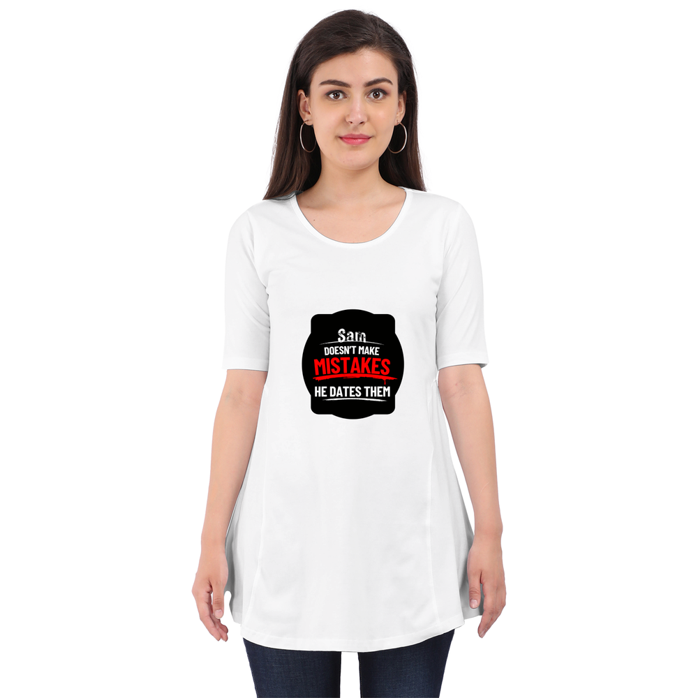 Female Maternity Dress | Regular Fit | Bio-Washed Cotton Blend | Double Stitched Seam | Women | Personalized | DTF | Bold Typography | Humor | Relationships | Casual | Amusing - front - White - mockup 1