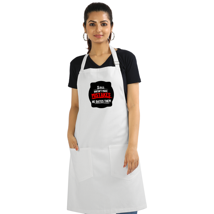 Apron | Onesize Unisex Adult | Cotton DTG Printed | Pockets & Adjustable Straps | Personalized | DTG | Bold Typography | Humor | Relationships | Casual | Amusing - front - White - mockup 1