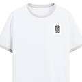 Ringer T-shirt | Unisex | DTG Print | Contrast Trim | Men's, Women's | Personalized | DTG | Typography-focused | Trust | Friendship | Reassuring - left pocket - White Black - mockup 3