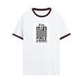 Ringer T-shirt | Unisex Regular Fit | 100% Cotton DTF/DTG | Contrast Rib Neck Bio Washed Pre-Shrunk | Adults | Personalized | DTF | Typography-focused | Trust | Friendship | Reassuring - front - Maroon off white - mockup 1