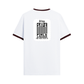 Ringer T-shirt | Unisex Regular Fit | 100% Cotton DTF/DTG | Contrast Rib Neck Bio Washed Pre-Shrunk | Adults | Personalized | DTF | Typography-focused | Trust | Friendship | Reassuring - back - Maroon off white - mockup 2