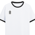 Ringer T-shirt | Unisex Regular Fit | 100% Cotton DTF/DTG | Contrast Rib Neck Bio Washed Pre-Shrunk | Adults | Personalized | DTF | Typography-focused | Trust | Friendship | Reassuring - right pocket - Black White - mockup 4