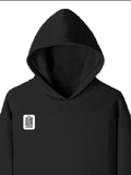 Pullover Hoodie | Unisex Regular Fit | Tri-Layer Cotton Blend | DTG Print Ready | Adults | Personalized | DTG | Typography-focused | Trust | Friendship | Reassuring - right pocket - Black - mockup 4