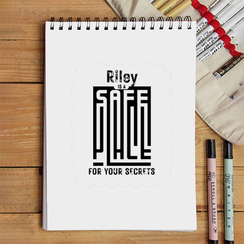 Sketchbook | A5 Spiral Bound | Digital Print Cover | 140 GSM Paper | Unisex | Personalized | Typography-focused | Trust | Friendship | Reassuring - front - White - mockup 1
