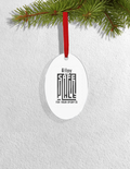 Christmas Ornaments | 3x3-inch | Acrylic UV Printed | Lightweight, Waterproof, Fade-Proof, Satin Ribbon | Unisex Adult | Personalized | Typography-focused | Trust | Friendship | Reassuring - front_Oval - Oval - mockup 4