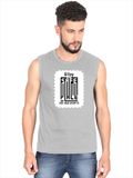 Men's Sleeveless T-Shirt | Regular Fit | 180 GSM Bio-Washed Cotton DTG | Pre-Shrunk, Double Stitched | For Gym & Casual Wear | Personalized | DTG | Typography-focused | Trust | Friendship | Reassuring - front - Grey Melange - mockup 1