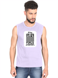 Men's Sleeveless T-Shirt | Regular Fit | 180 GSM Bio-Washed Cotton | Pre-Shrunk, Double Stitched | Men | Personalized | DTF | Typography-focused | Trust | Friendship | Reassuring - front - Lavender - mockup 1