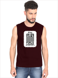 Men's Sleeveless T-Shirt | Regular Fit | 180 GSM Bio-Washed Cotton | Pre-Shrunk, Double Stitched | Men | Personalized | DTF | Typography-focused | Trust | Friendship | Reassuring - front - Maroon - mockup 1