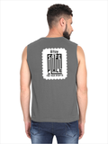 Men's Sleeveless T-Shirt | Regular Fit | 180 GSM Bio-Washed Cotton | Pre-Shrunk, Double Stitched | Men | Personalized | DTF | Typography-focused | Trust | Friendship | Reassuring - back - Charcoal Melange - mockup 2
