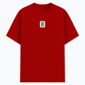 Basic T-Shirt | Unisex Fit, Sizes XS-2XL | 180 GSM Poly-Cotton Blend, DTF Ready | Bio-Wash, Silicon Finish, Durable Stitching | Adults | Personalized | DTF | Typography-focused | Trust | Friendship | Reassuring - front - Red - mockup 1