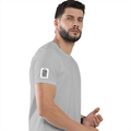 Basic T-Shirt | Unisex Fit, Sizes XS-2XL | 180 GSM Poly-Cotton Blend, DTF Ready | Bio-Wash, Silicon Finish, Durable Stitching | Adults | Personalized | DTF | Typography-focused | Trust | Friendship | Reassuring - right sleeve - Grey Melange - mockup 6