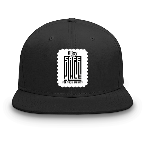 Classic Snapback Cap | Adjustable One-Size | Heavy Cotton DTG Printed | Flat Brim Structured | Unisex Adults | Personalized | DTG | Typography-focused | Trust | Friendship | Reassuring - front - Black - mockup 1