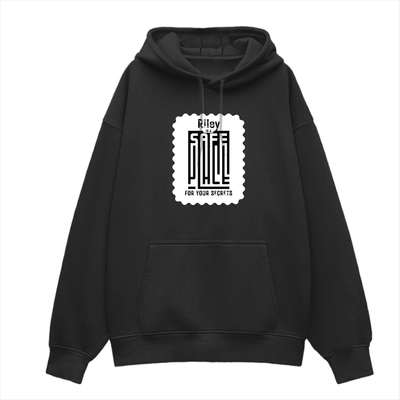 Oversized Hoodie | Unisex Relaxed Fit | 400 GSM Cotton Blend | DTG Printed | Drop Shoulder, Pre-Shrunk | Adults | Personalized | DTG | Typography-focused | Trust | Friendship | Reassuring - front - Black - mockup 1