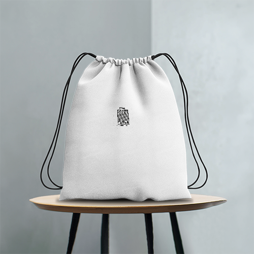 Drawstring Bag | Unisex | 280 GSM Cotton | Sturdy Drawstrings, Heavy-Duty | Printing, Embroidery | Personalized | Embroidery | DTG | Typography-focused | Trust | Friendship | Reassuring - front - mockup 1