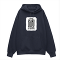 Oversized Hoodie | Relaxed Fit, Drop-Shoulder | 400 GSM Fabric | Warm, Durable | Unisex | Personalized | DTF | Typography-focused | Trust | Friendship | Reassuring - front - Navy Blue - mockup 1