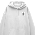 Oversized Hoodie | Relaxed Fit, Drop-Shoulder | 400 GSM Fabric | Warm, Durable | Unisex | Personalized | DTF | Typography-focused | Trust | Friendship | Reassuring - left pocket - White - mockup 3