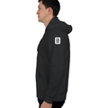 Oversized Hoodie | Relaxed Fit, Drop-Shoulder | 400 GSM Fabric | Warm, Durable | Unisex | Personalized | DTF | Typography-focused | Trust | Friendship | Reassuring - left sleeve - Black - mockup 5