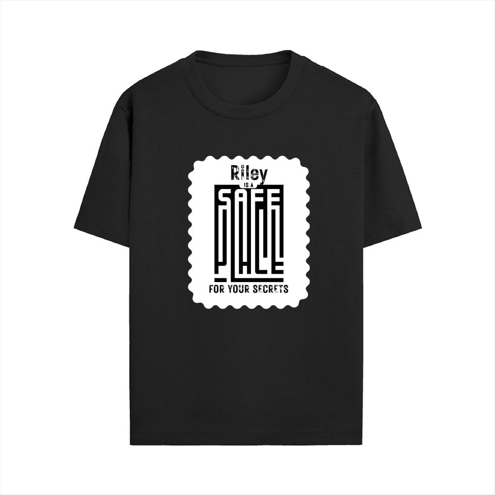 Male Standard Crew T-Shirt | Regular Fit | 100% Cotton DTF Print | Soft, Durable | Men | Personalized | DTF | Typography-focused | Trust | Friendship | Reassuring - front - Black - mockup 1