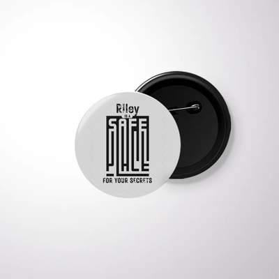 Pin Button Badge | Unisex | Glossy, Fade-Proof Print | Pin Attached, Rust-Free | Adults | Personalized | Typography-focused | Trust | Friendship | Reassuring - front - White - mockup 1