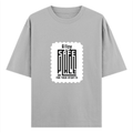 Oversized Standard T-Shirt | Unisex Oversized Fit | 180 GSM 100% Super Combed Cotton | DTF Print | Soft & Durable | Personalized | DTF | Typography-focused | Trust | Friendship | Reassuring - front - Grey Melange - mockup 1