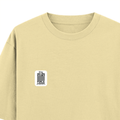 Oversized Standard T-Shirt | Unisex Oversized Fit | 180 GSM 100% Super Combed Cotton | DTF Print | Soft & Durable | Personalized | DTF | Typography-focused | Trust | Friendship | Reassuring - left pocket - Beige - mockup 3