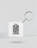 Keychain | Rectangle, Square, Slim Options | Acrylic UV Printed | Fade-Proof, Glossy Finish | Unisex | Personalized | Typography-focused | Trust | Friendship | Reassuring - back_Square - White - mockup 2