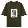 Oversized Classic T-Shirt | Unisex Oversized Fit | 100% Super-Combed Cotton | Pre-Shrunk & Ribbed Neck | Adults | Personalized | DTG | Typography-focused | Trust | Friendship | Reassuring - front - Olive Green - mockup 1
