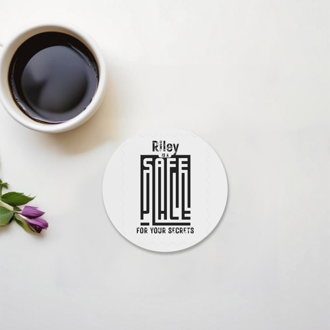 Acrylic Coaster | Standard | Durable Acrylic | UV Printed | Glossy Finish | Fade-Proof | Unisex | Personalized | Typography-focused | Trust | Friendship | Reassuring - front - Circle - White - mockup 1
