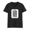 Men's V-Neck T-Shirt | Regular Fit | 180 GSM Bio-Washed Cotton | DTG Print | Durable | Personalized | DTG | Typography-focused | Trust | Friendship | Reassuring - front - Black - mockup 1