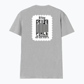 Men's V-Neck T-Shirt | Regular Fit | 180 GSM Bio-Washed Cotton | DTG Print | Durable | Personalized | DTG | Typography-focused | Trust | Friendship | Reassuring - back - Grey Melange - mockup 2