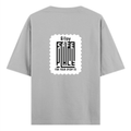 Oversized Classic T-Shirt | Unisex Fit | 100% Super-Combed Cotton | Pre-Shrunk, Double-Stitched | Adults | Personalized | DTF | Typography-focused | Trust | Friendship | Reassuring - back - Grey Melange - mockup 2