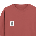 Oversized Classic T-Shirt | Unisex Fit | 100% Super-Combed Cotton | Pre-Shrunk, Double-Stitched | Adults | Personalized | DTF | Typography-focused | Trust | Friendship | Reassuring - left pocket - Coral - mockup 3