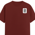 Classic Crew T-Shirt | Men's Regular Fit | 180 GSM Bio-Washed Cotton | DTG Print Ready | Double-Stitched & Ribbed Neck | Personalized | DTG | Typography-focused | Trust | Friendship | Reassuring - left pocket - Brick Red - mockup 3