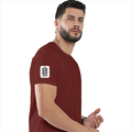 Classic Crew T-Shirt | Men's Regular Fit | 180 GSM Bio-Washed Cotton | DTG Print Ready | Double-Stitched & Ribbed Neck | Personalized | DTG | Typography-focused | Trust | Friendship | Reassuring - right sleeve - Brick Red - mockup 6