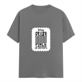 Female Classic Crew T-Shirt | Women's Regular Fit | 180 GSM Bio-Washed Cotton | Double Stitched, Pre-Shrunk | Personalized | DTG | Typography-focused | Trust | Friendship | Reassuring - front - Charcoal Melange - mockup 1