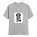 Female Classic Crew T-Shirt | Women's Regular Fit | 180 GSM Bio-Washed Cotton | Double Stitched, Pre-Shrunk | Personalized | DTG | Typography-focused | Trust | Friendship | Reassuring - front - Grey Melange - mockup 1
