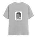 Female Classic Crew T-Shirt | Women's Regular Fit | 180 GSM Bio-Washed Cotton | Double Stitched, Pre-Shrunk | Personalized | DTG | Typography-focused | Trust | Friendship | Reassuring - back - Grey Melange - mockup 2